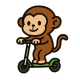 Monkey on a scooter